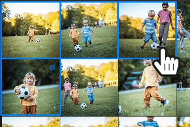 Automatically group similar photos for faster selection.