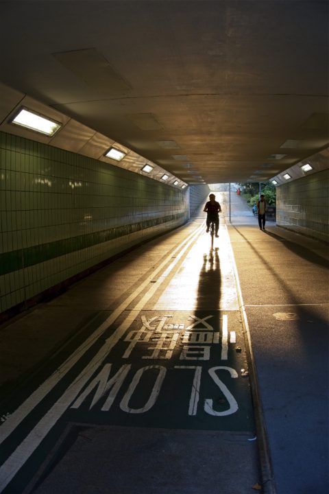 Backlit tunnel