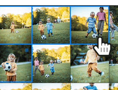 Automatically group similar photos for faster selection.