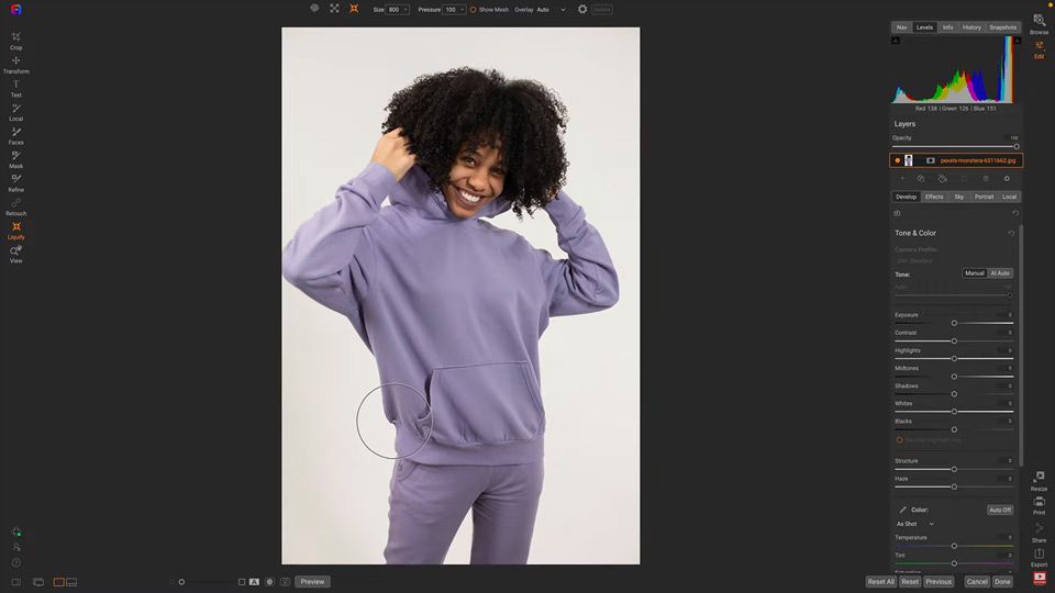 Editing Portraits with Liquify