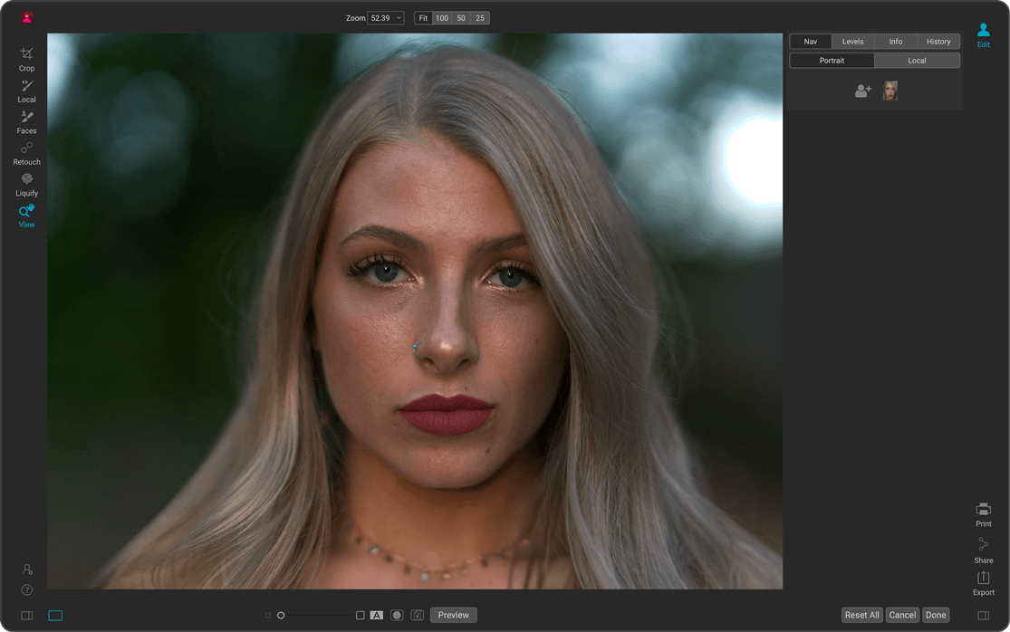 Before editing with Portrait AI